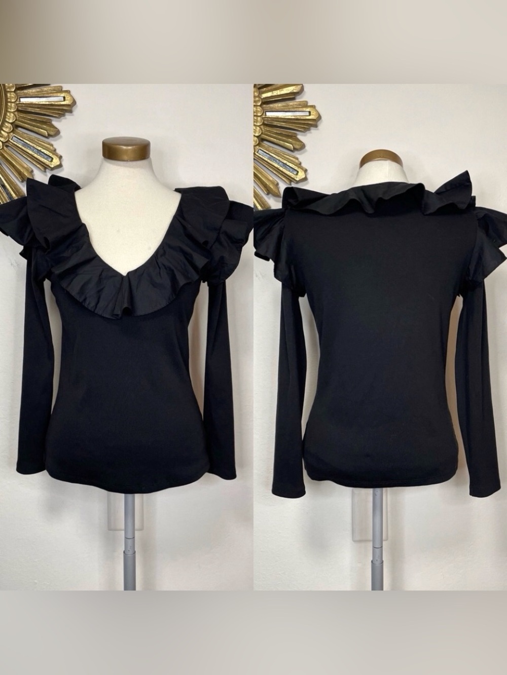 Veronica Beard Strata Ruffled Top - Picture 3 of 14